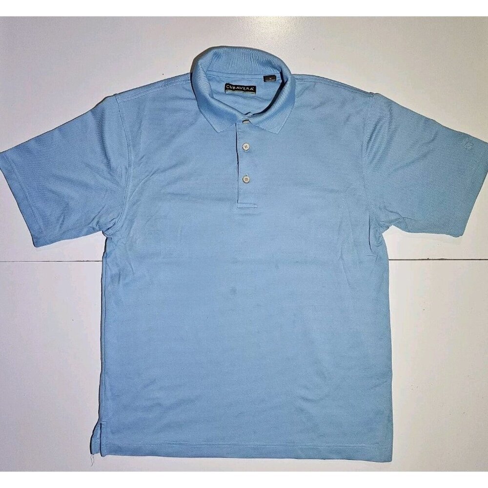 Cubavera Mens Golf Polo Shirt MEDIUM Blue Performance Sport Outdoor Lightweight